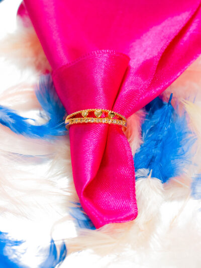 Dainty Heart & Crystal Stacking Ring