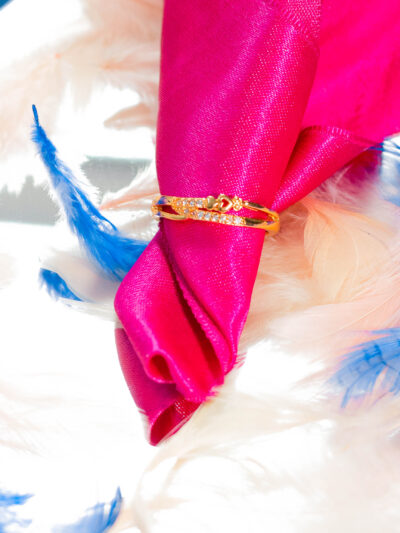 Heart & Crystal Stacking Ring Set