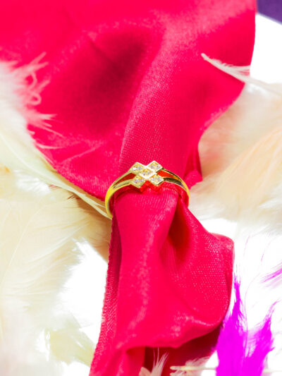 Crisscross Crystal Statement Ring