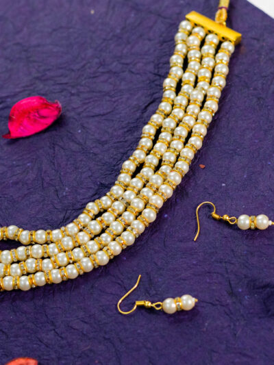 Five-Strand Pearl & Crystal Necklace Set