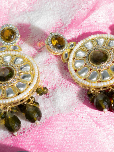 Kundan & Stone Drop Earrings