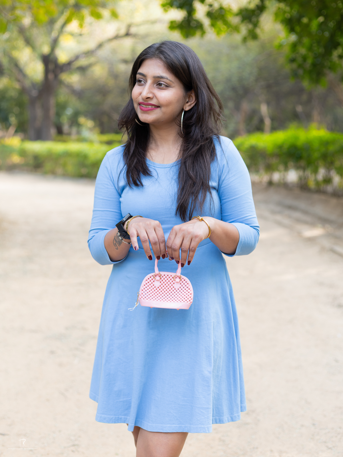 Pink Textured Mini Handbag - Image 2