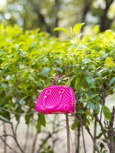 Megenta Textured Mini Handbag