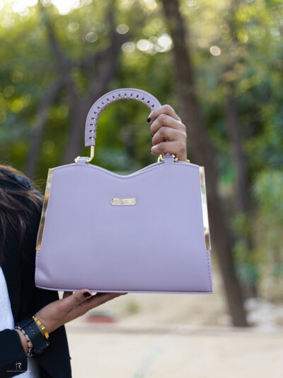 Luxe Lavender Handbag with Gold Accents