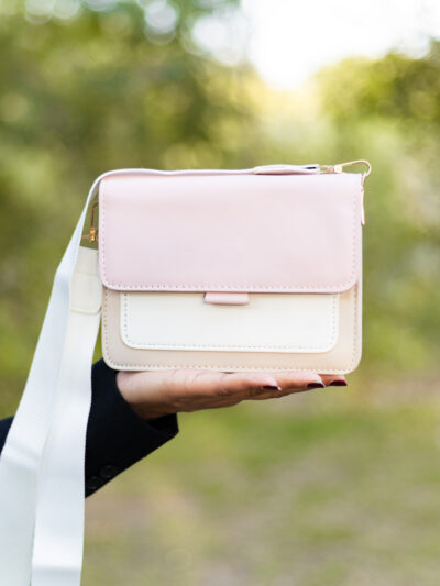 Pink & White Crossbody Bag
