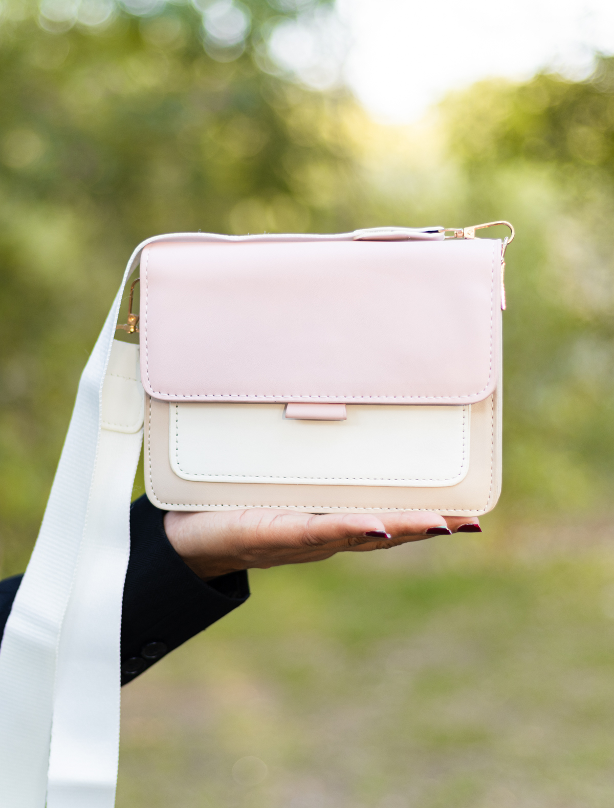 Pink & White Crossbody Bag